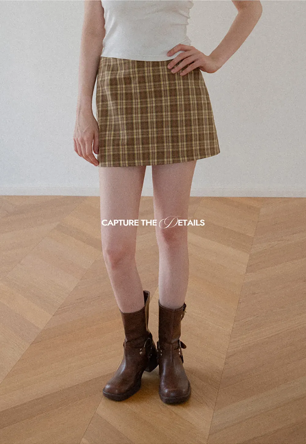 Plaid Pattern High Waist Mini Skirt