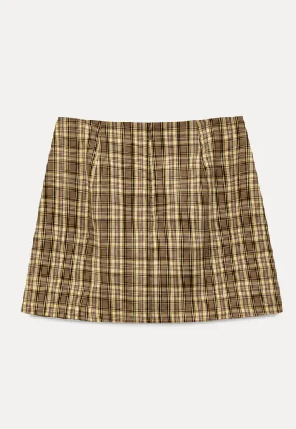 Plaid Pattern High Waist Mini Skirt
