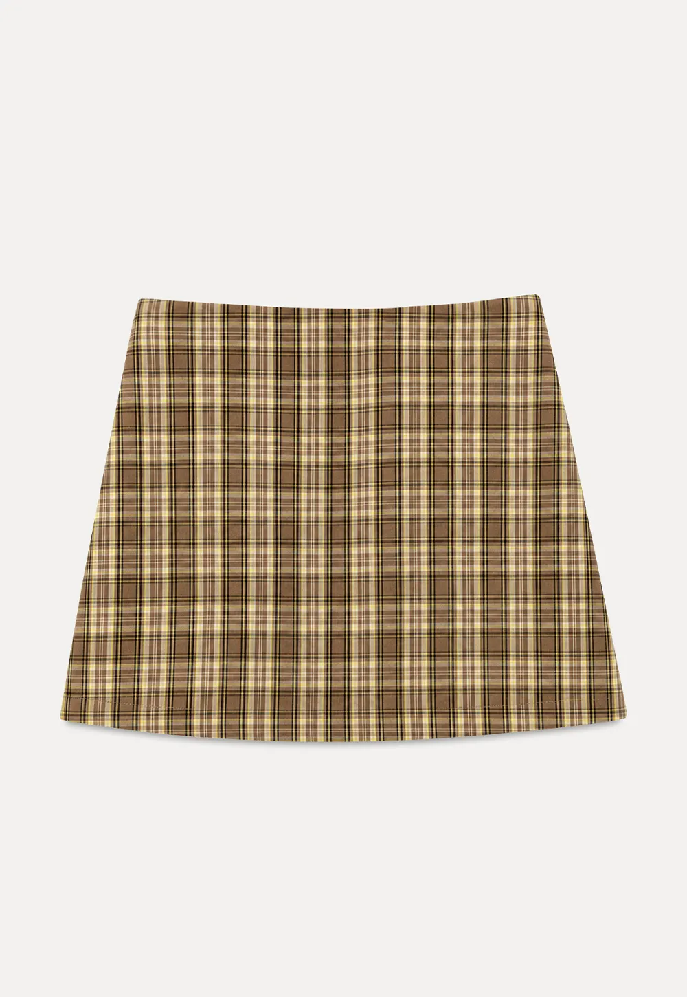 Plaid Pattern High Waist Mini Skirt