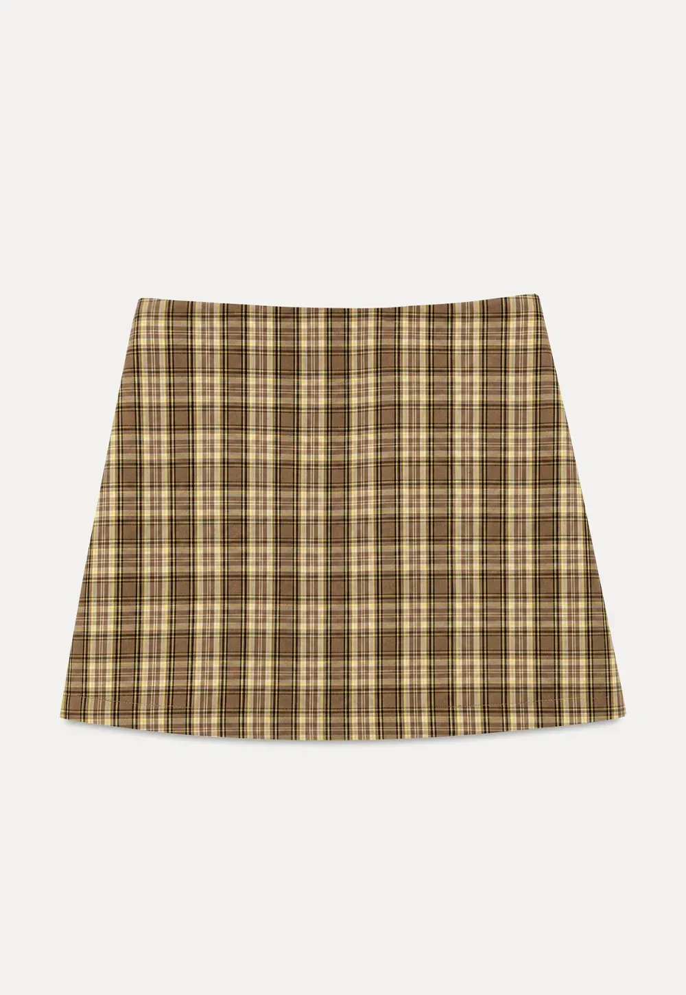 Plaid Pattern High Waist Mini Skirt