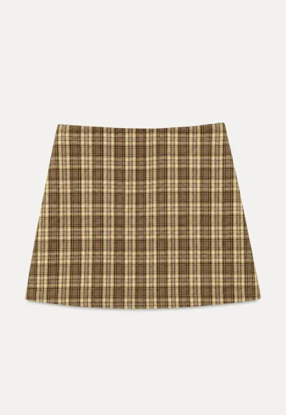 Plaid Pattern High Waist Mini Skirt