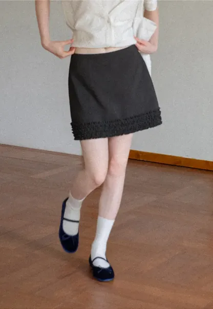 Ruffled Hem Mini Skirt
