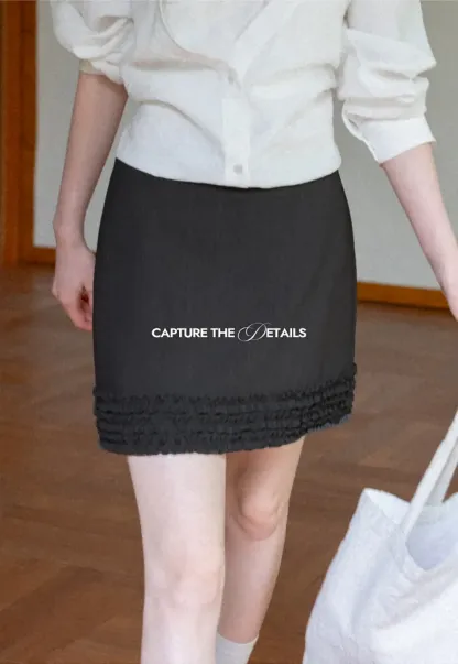 Ruffled Hem Mini Skirt