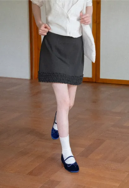 Ruffled Hem Mini Skirt