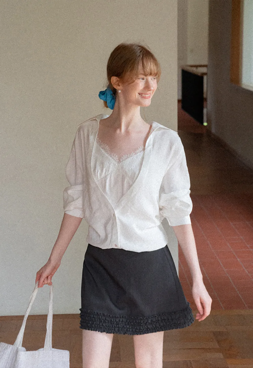 Ruffled Hem Mini Skirt