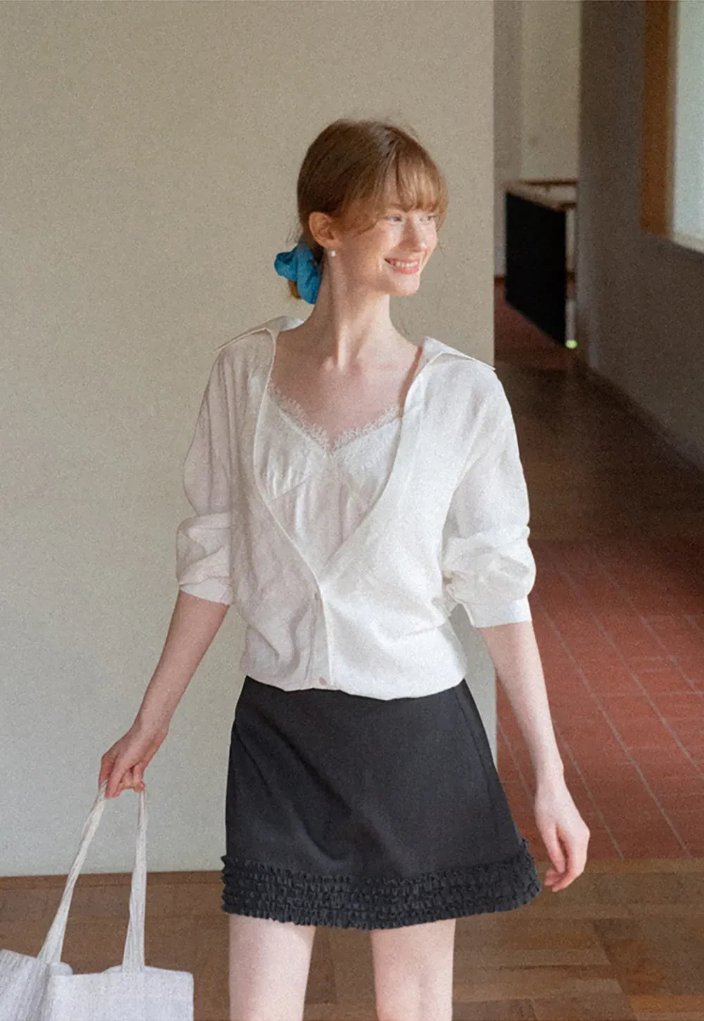 Ruffled Hem Mini Skirt