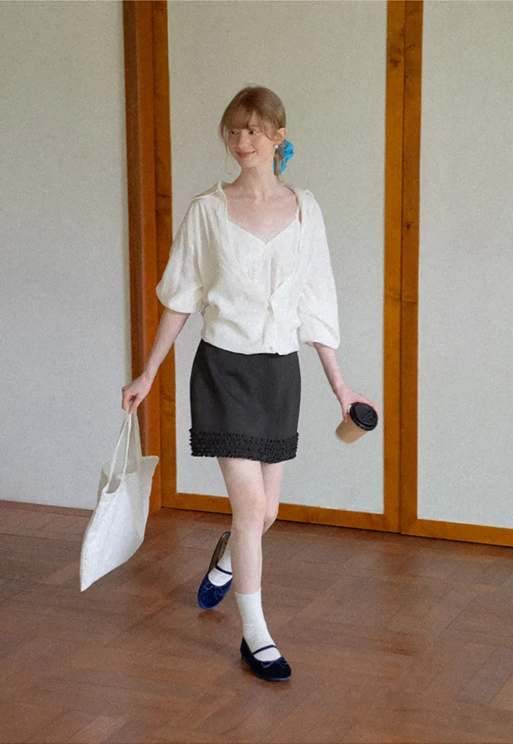 Ruffled Hem Mini Skirt