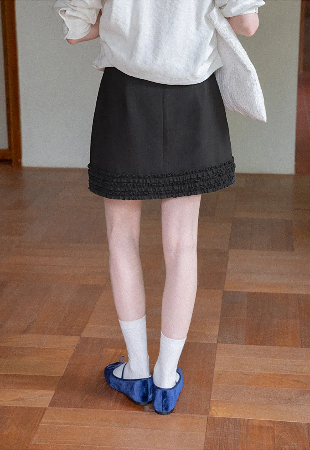 Ruffled Hem Mini Skirt