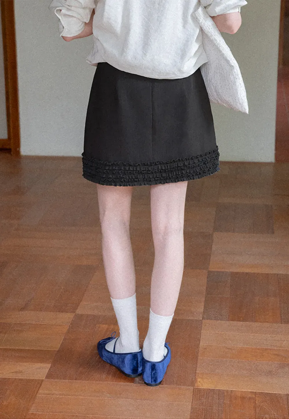 Ruffled Hem Mini Skirt