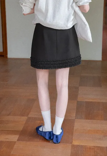 Ruffled Hem Mini Skirt