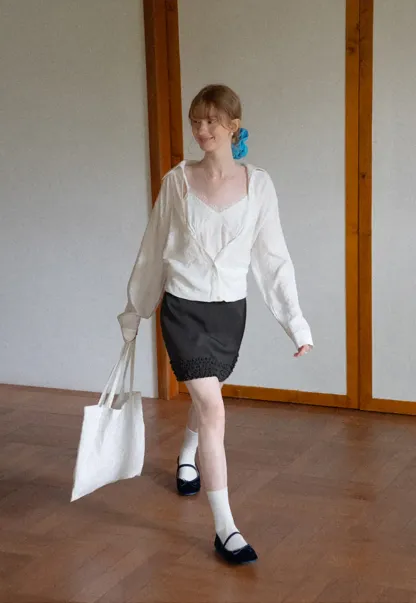 Ruffled Hem Mini Skirt