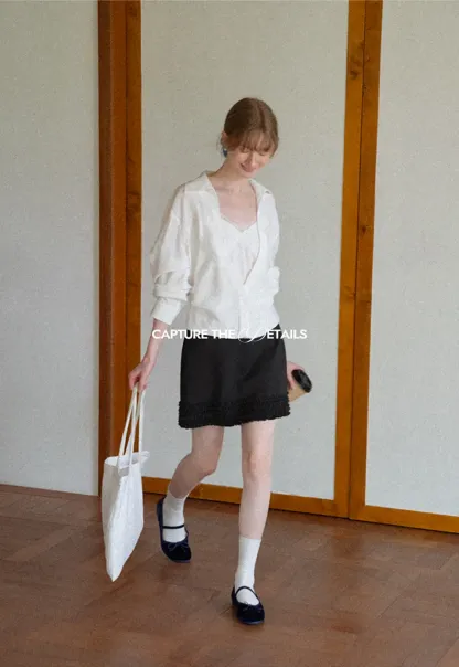 Ruffled Hem Mini Skirt