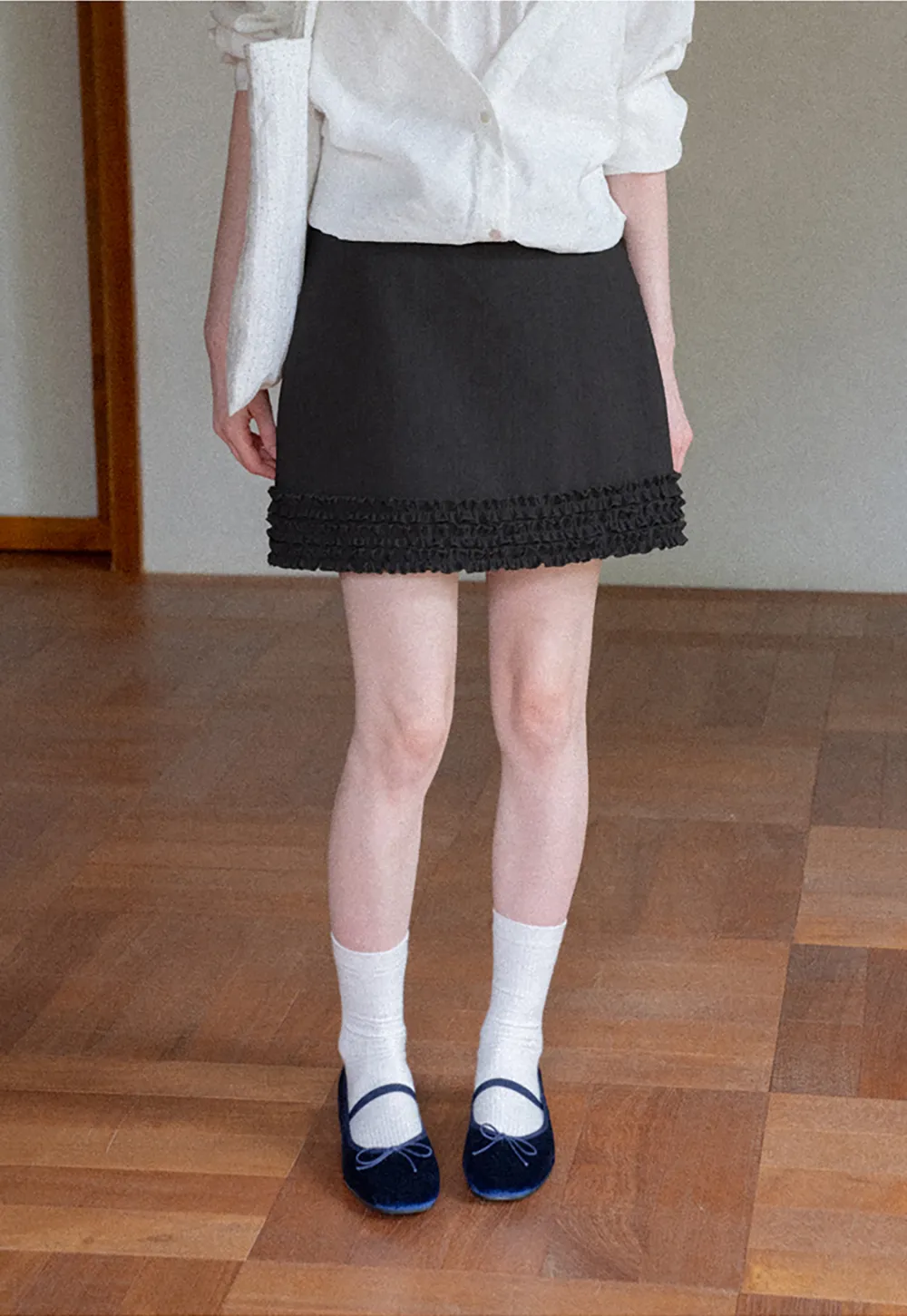 Ruffled Hem Mini Skirt