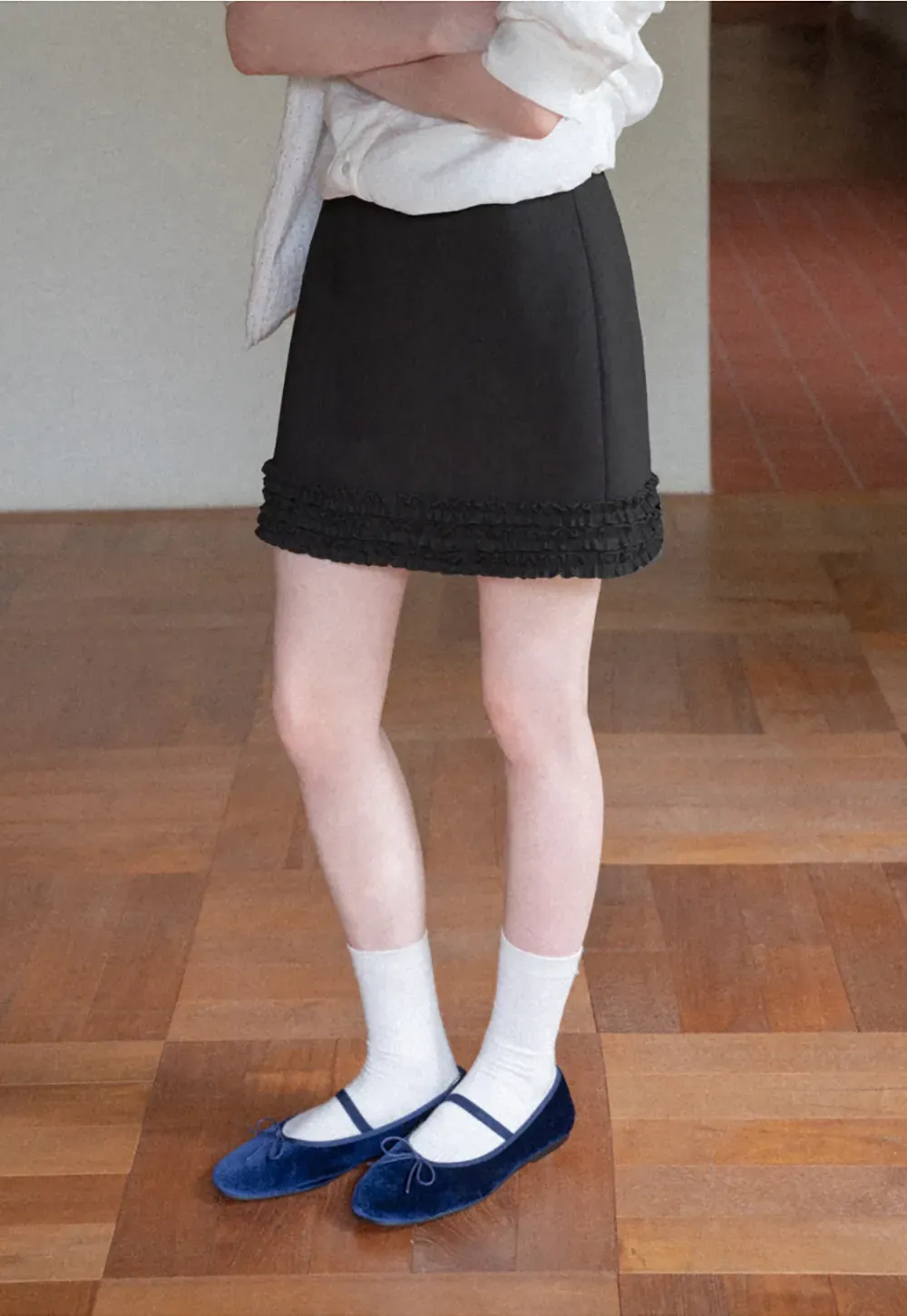 Ruffled Hem Mini Skirt