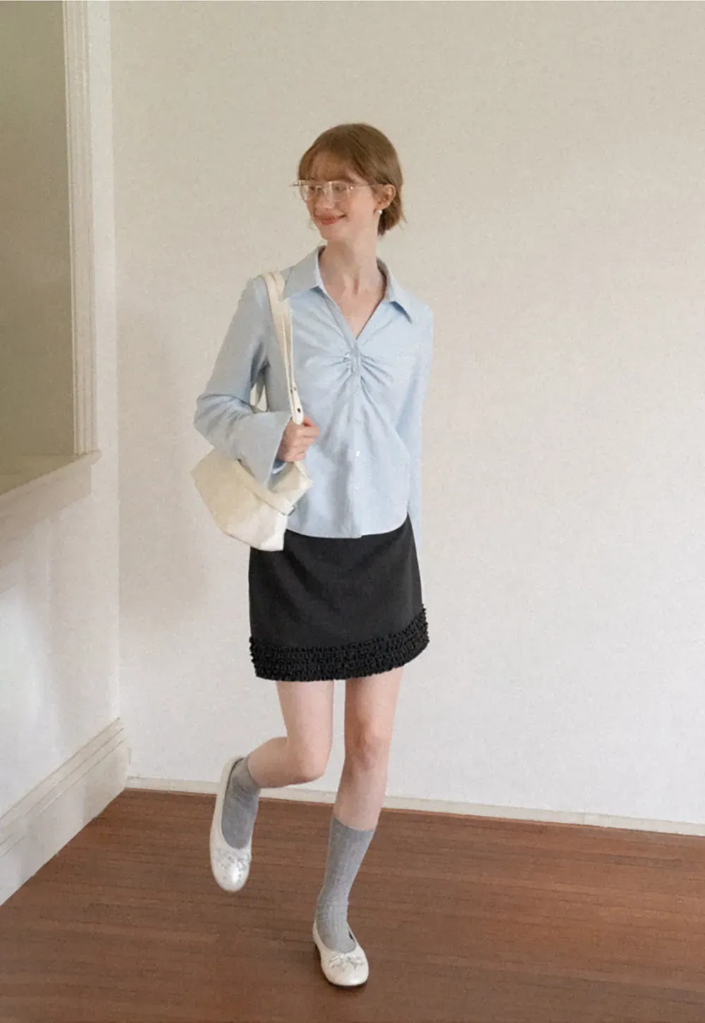 Ruffled Hem Mini Skirt