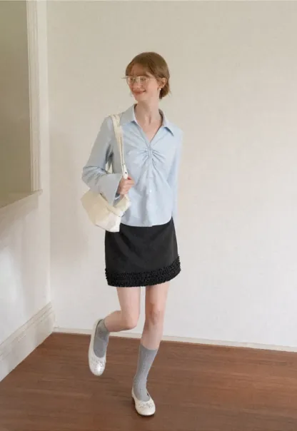 Ruffled Hem Mini Skirt