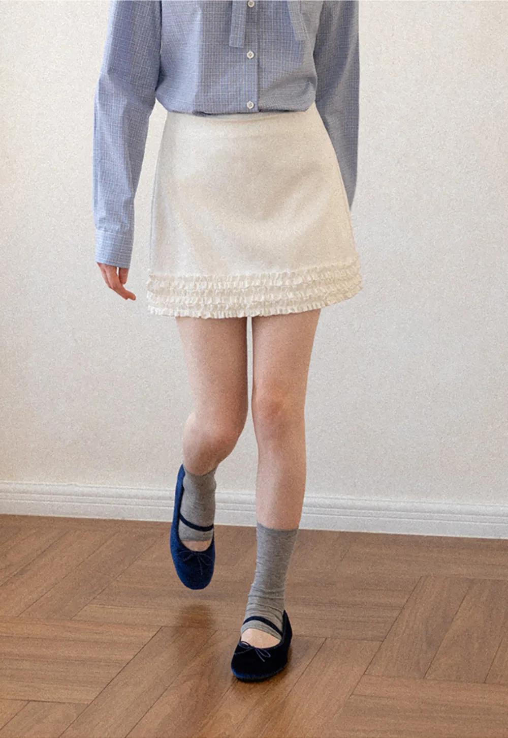Ruffled Hem Mini Skirt