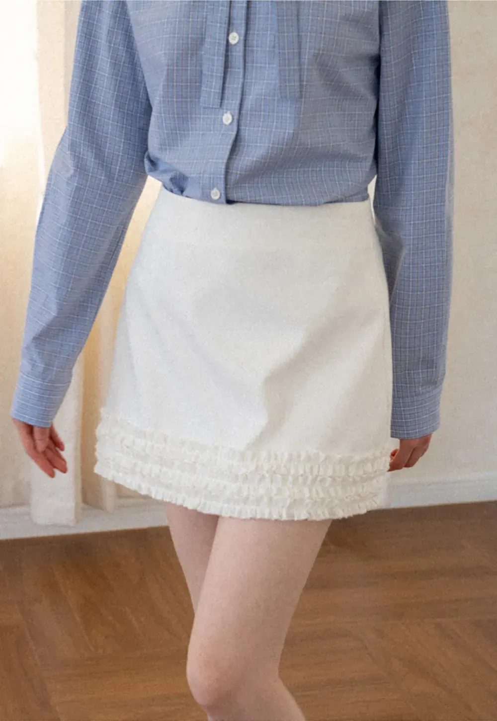 Ruffled Hem Mini Skirt
