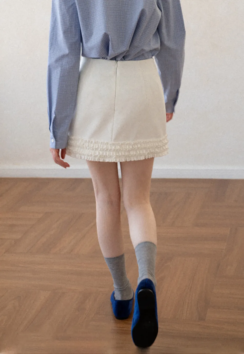 Ruffled Hem Mini Skirt