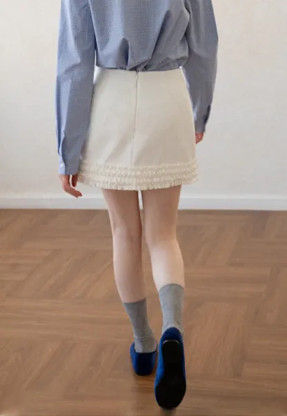 Ruffled Hem Mini Skirt