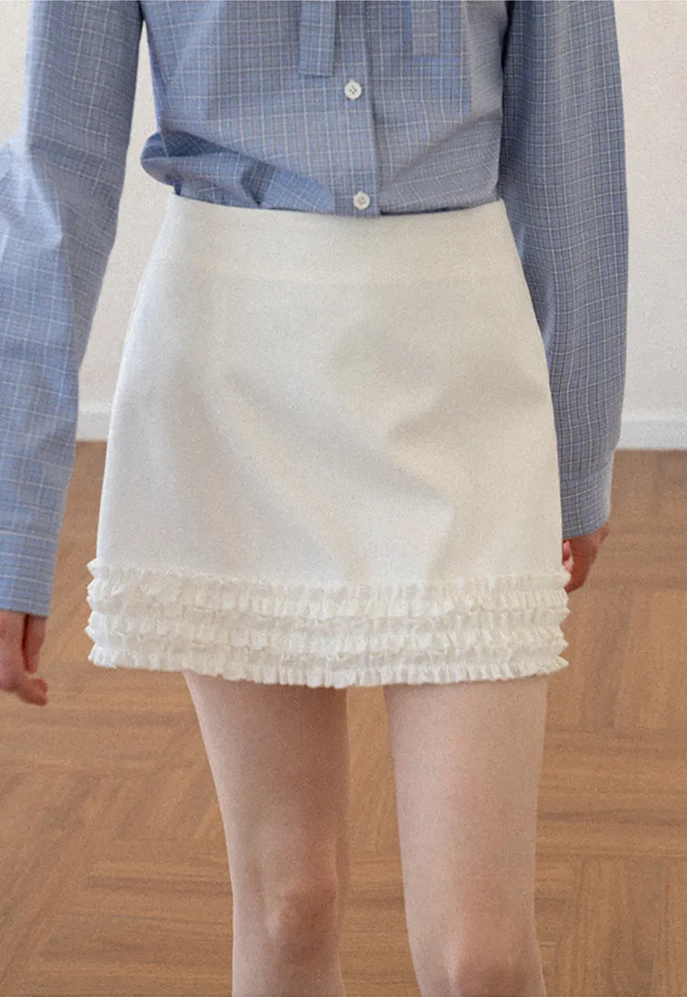 Ruffled Hem Mini Skirt