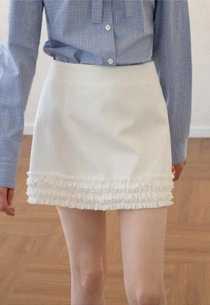 Ruffled Hem Mini Skirt