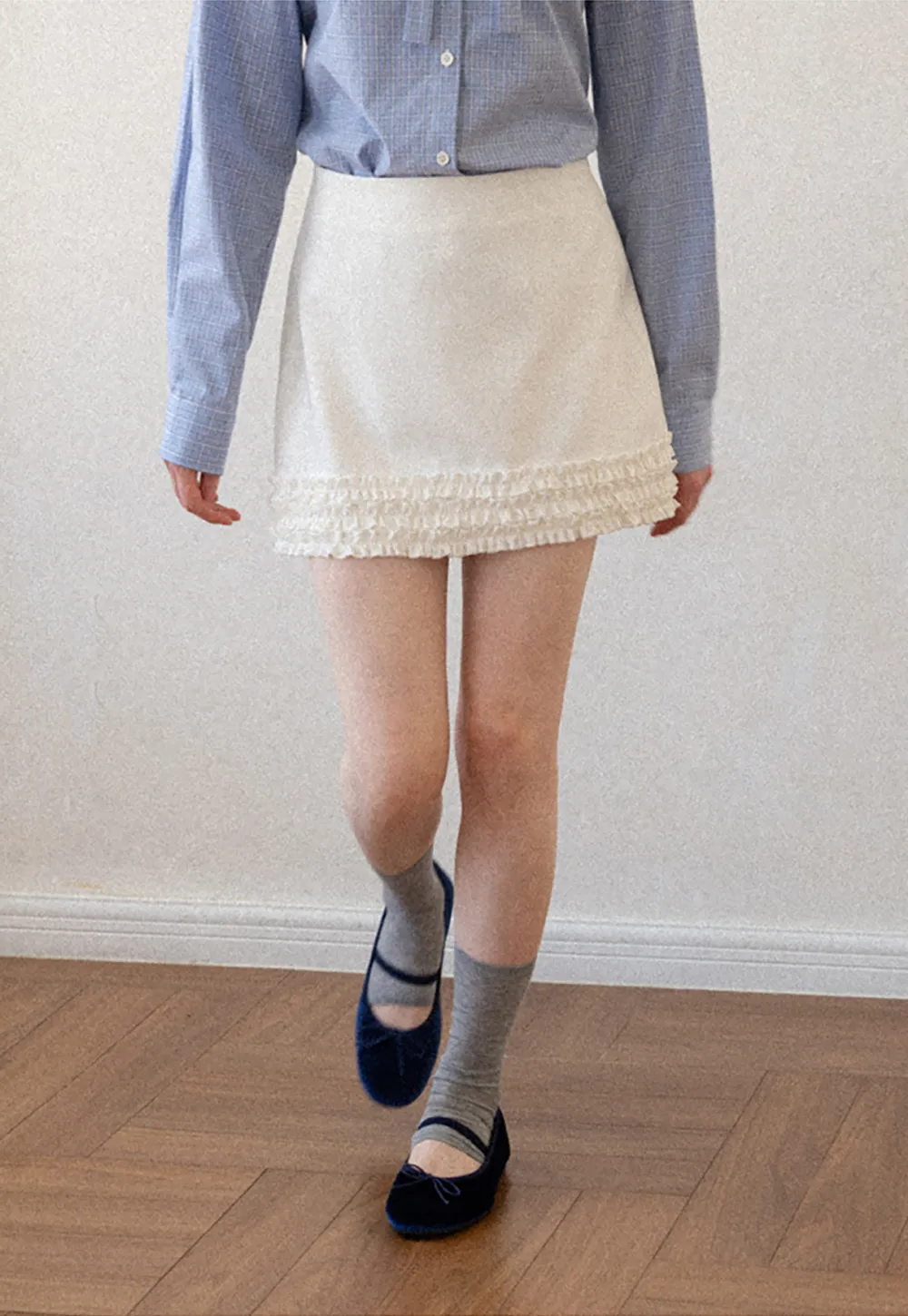 Ruffled Hem Mini Skirt