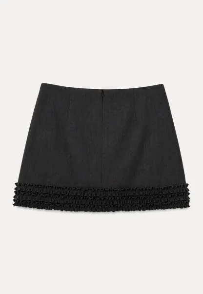 Ruffled Hem Mini Skirt