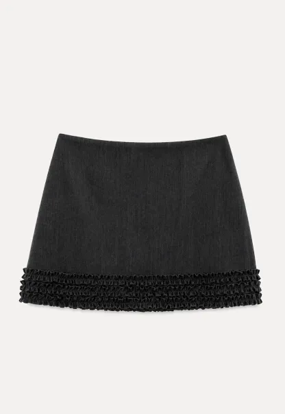 Ruffled Hem Mini Skirt