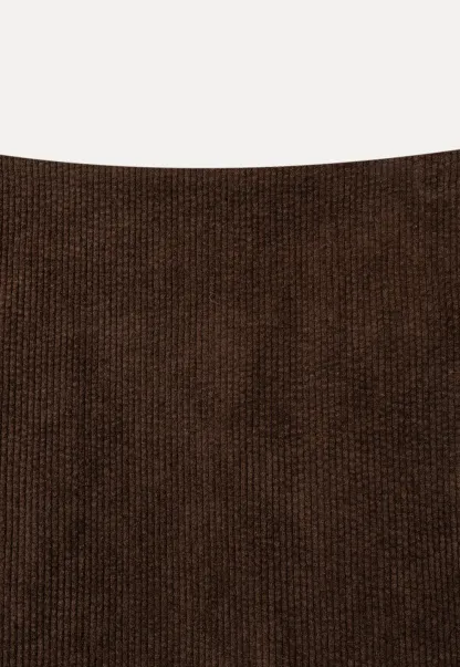 Ribbed Knit A-Line Skirt