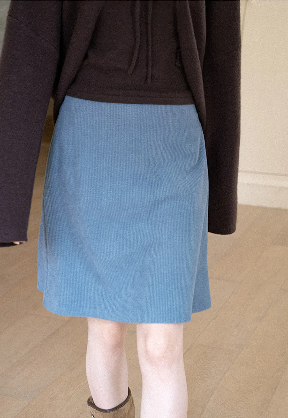 Ribbed Knit A-Line Skirt