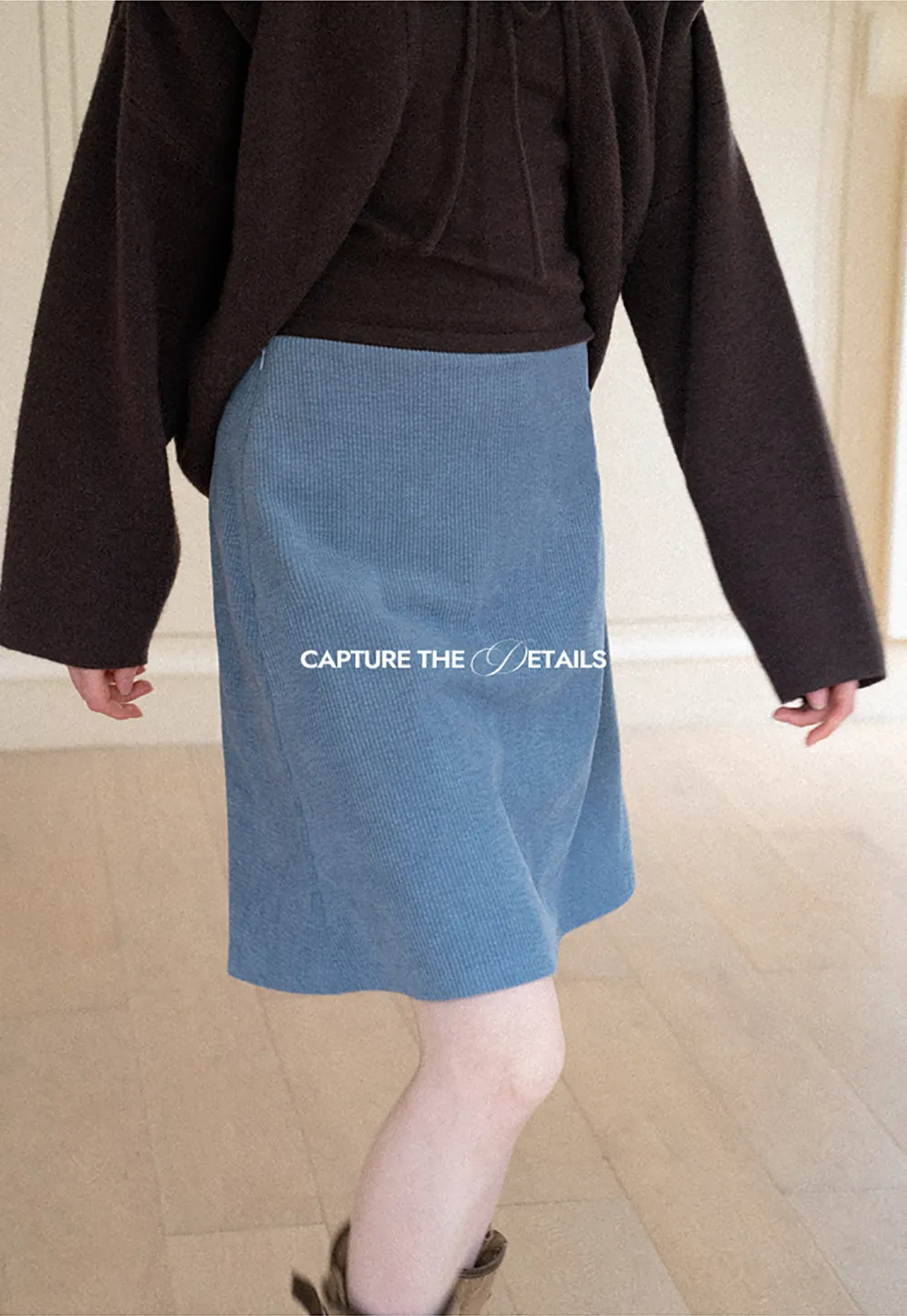 Ribbed Knit A-Line Skirt