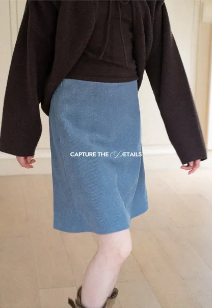Ribbed Knit A-Line Skirt