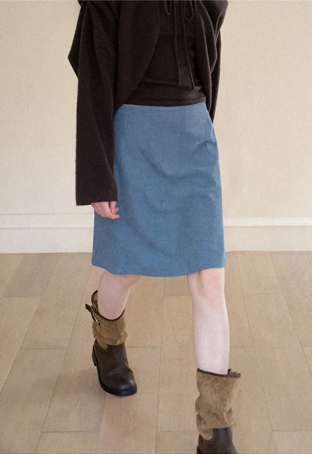 Ribbed Knit A-Line Skirt