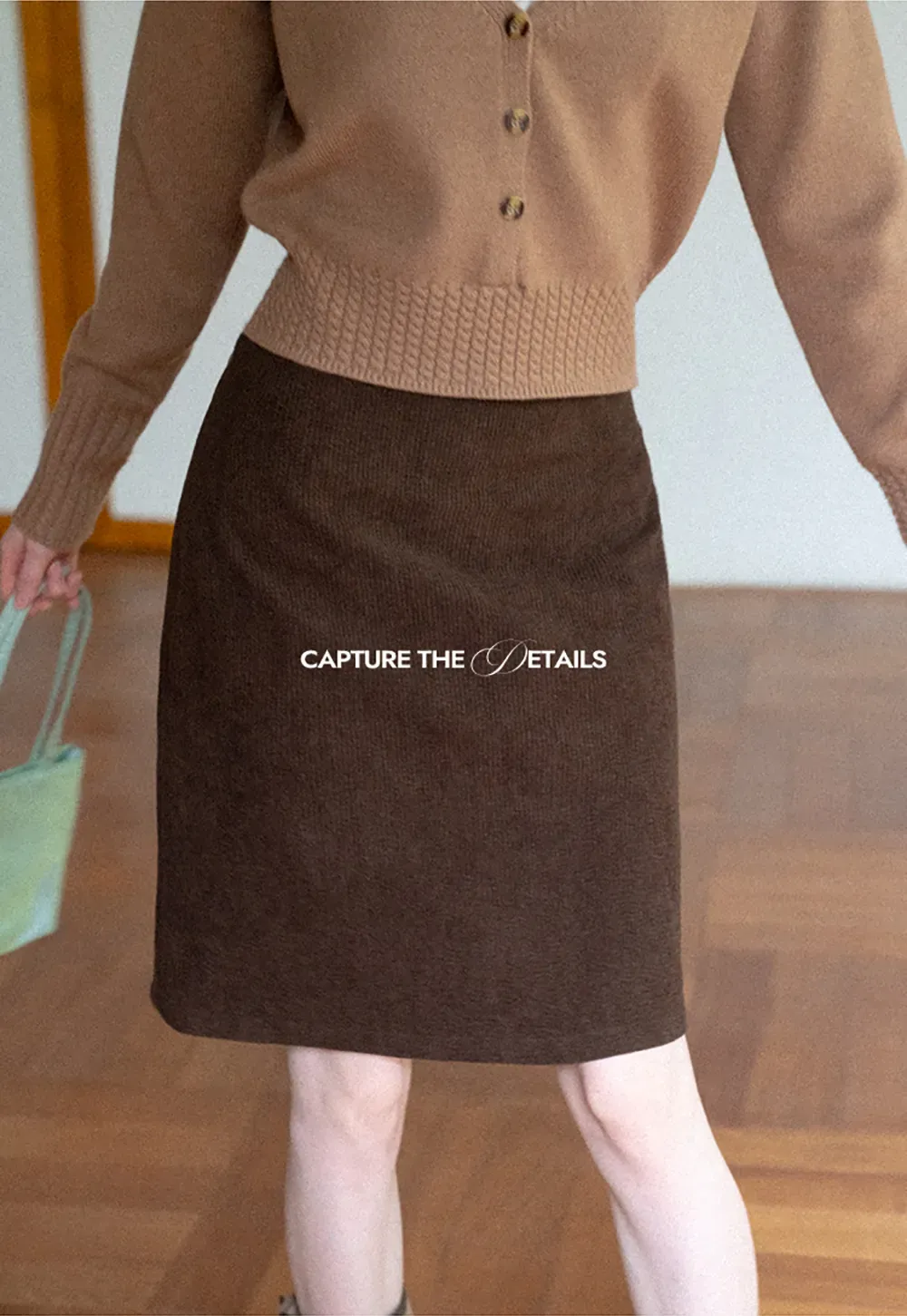 Ribbed Knit A-Line Skirt