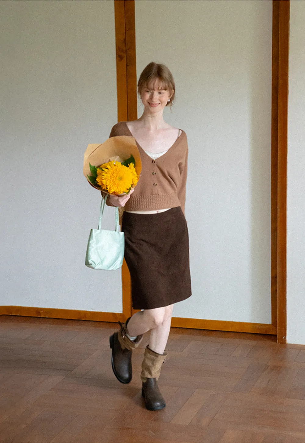 Ribbed Knit A-Line Skirt