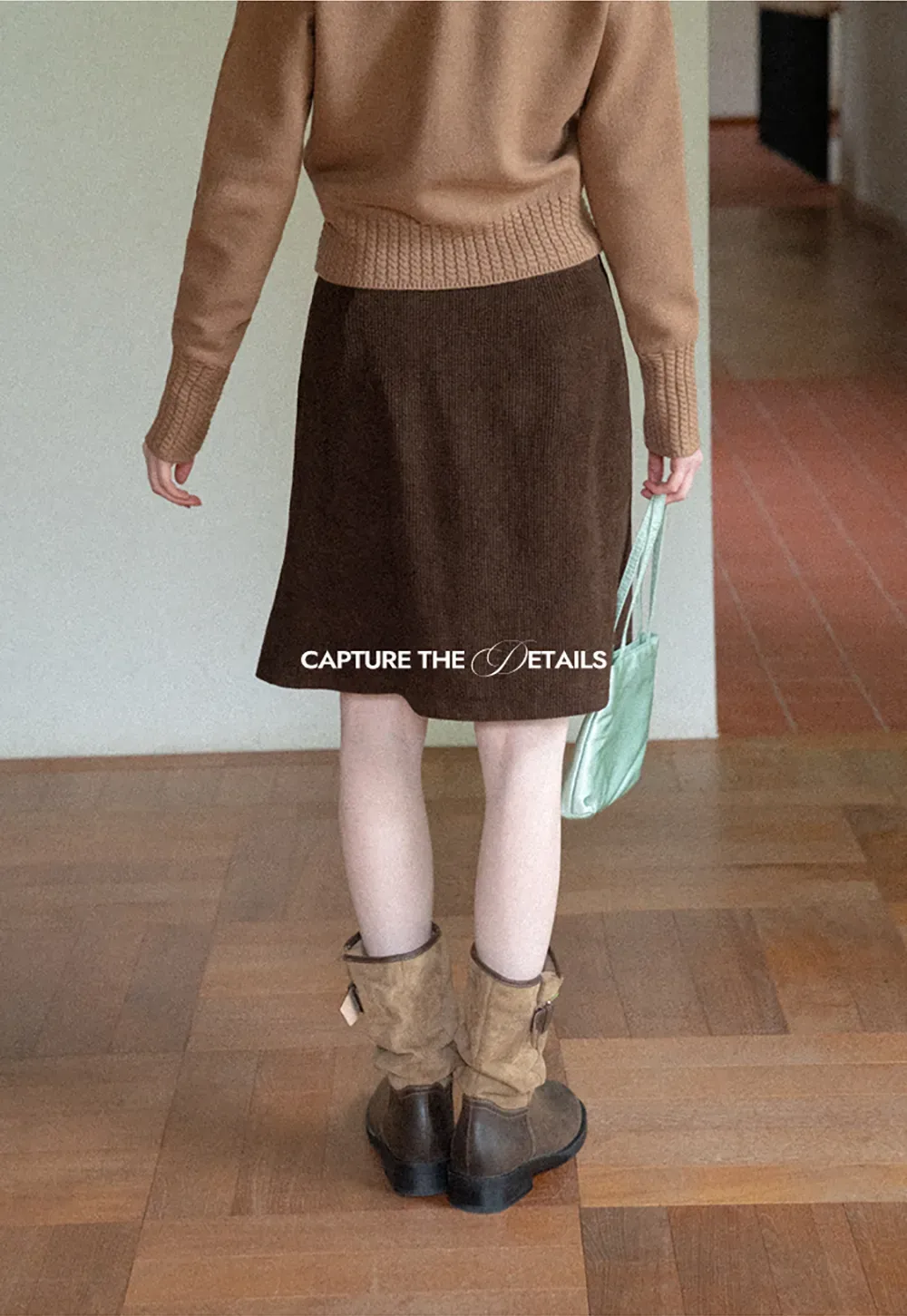 Ribbed Knit A-Line Skirt