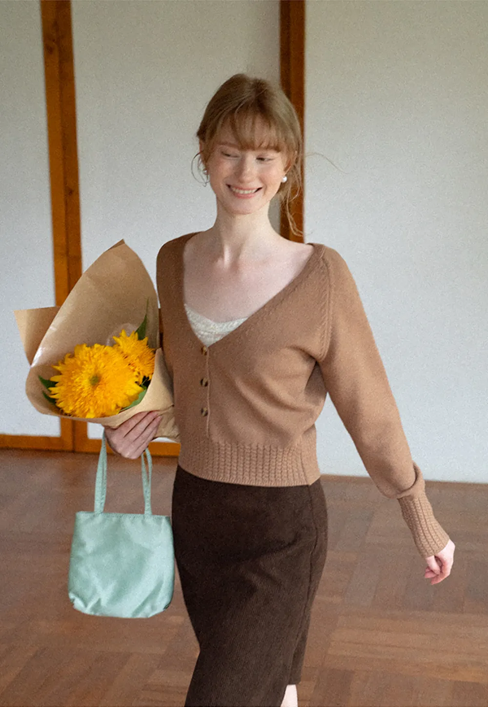 Ribbed Knit A-Line Skirt