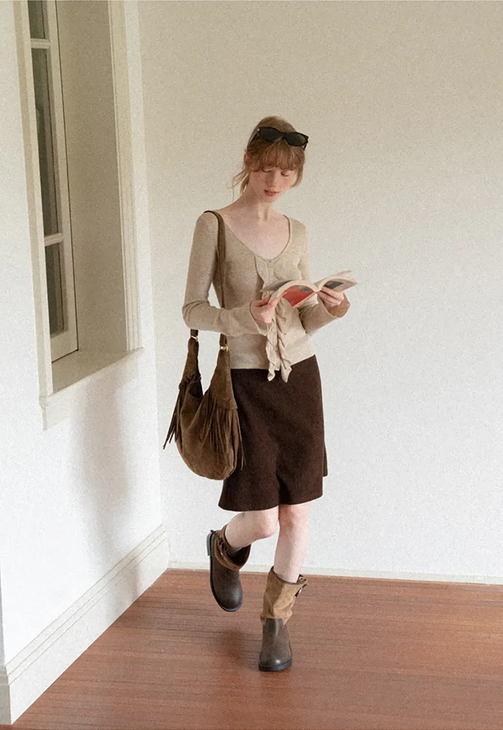 Ribbed Knit A-Line Skirt