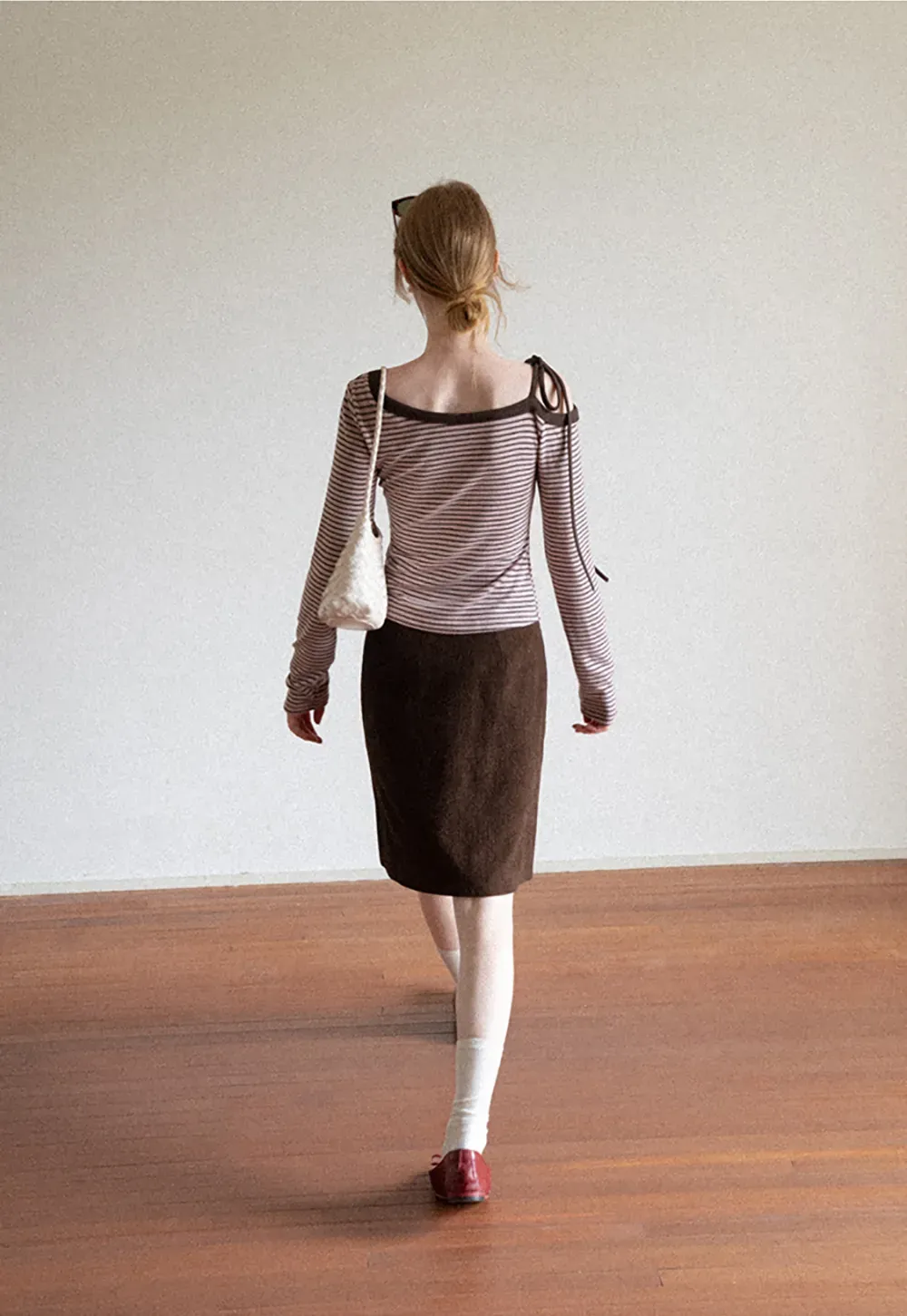 Ribbed Knit A-Line Skirt