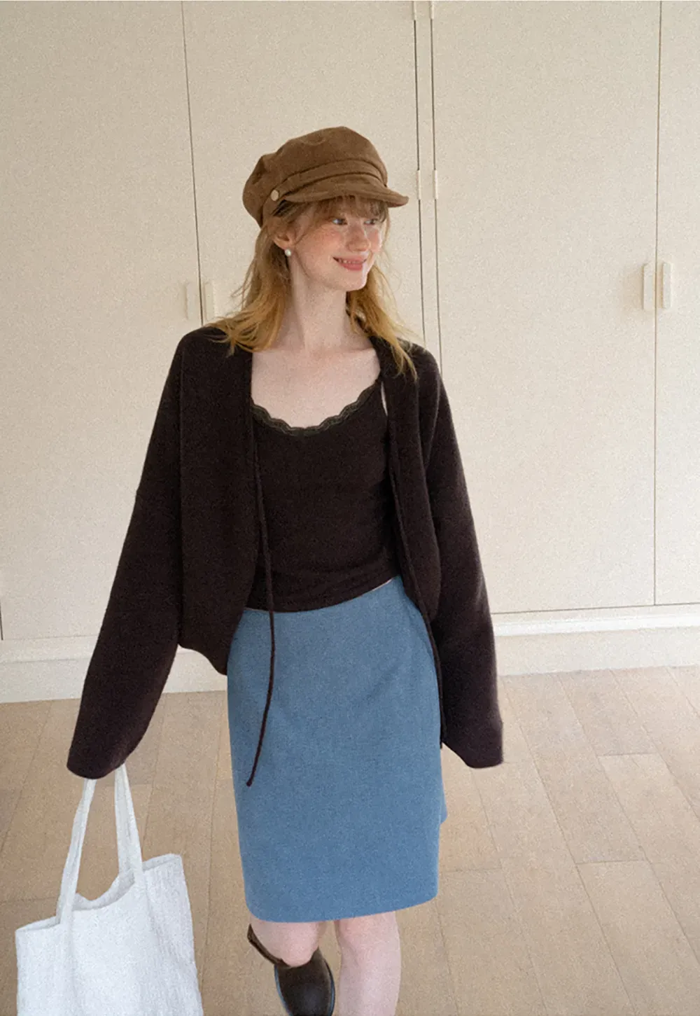 Ribbed Knit A-Line Skirt