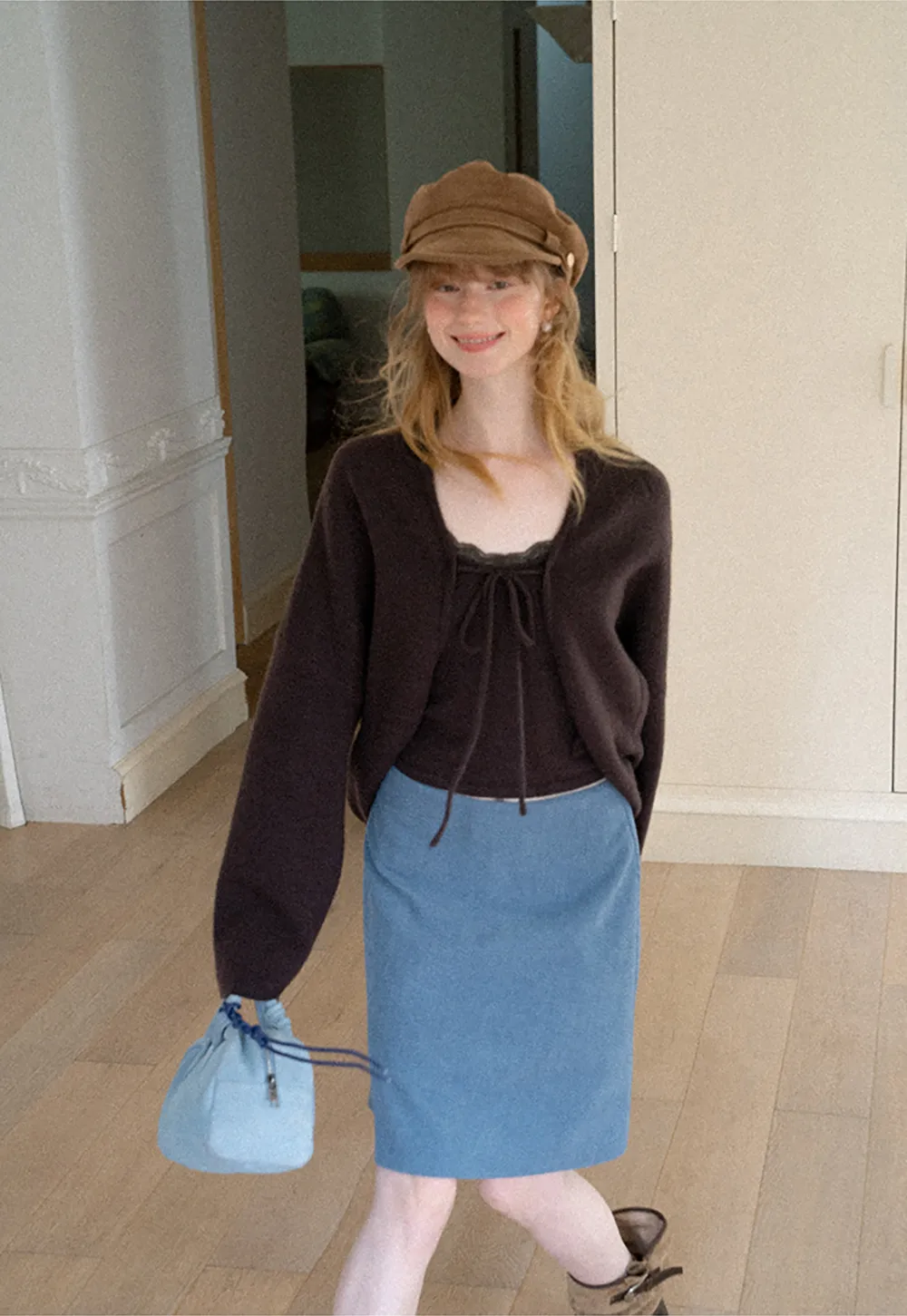 Ribbed Knit A-Line Skirt