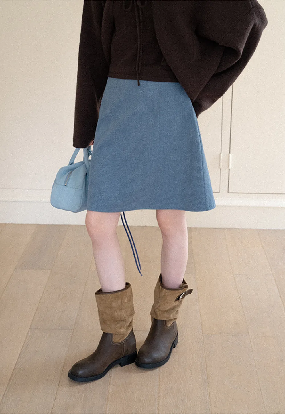 Ribbed Knit A-Line Skirt