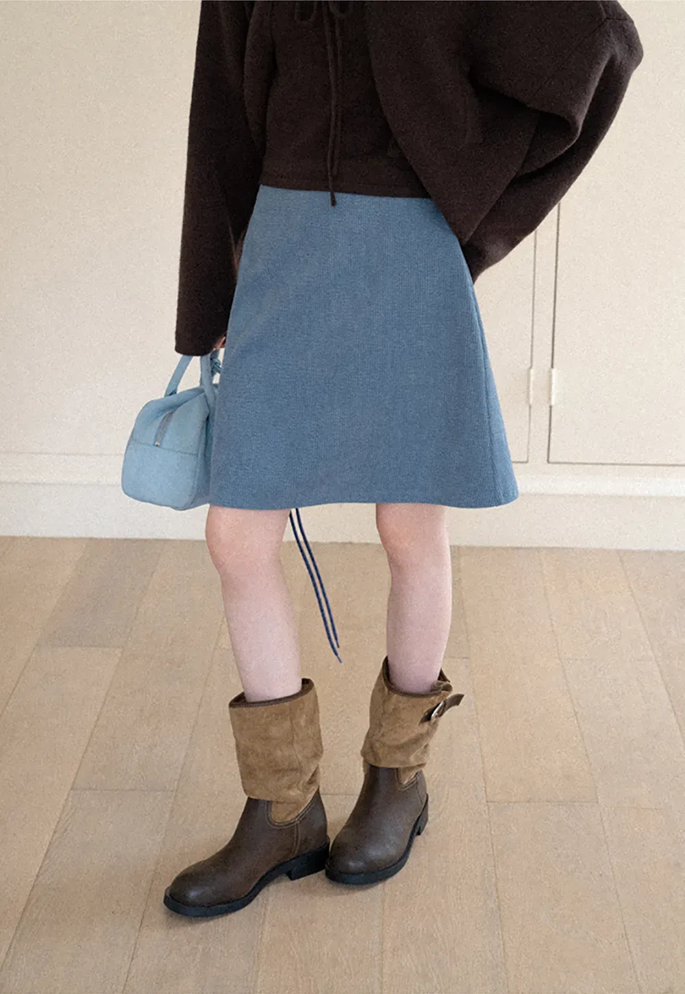 Ribbed Knit A-Line Skirt