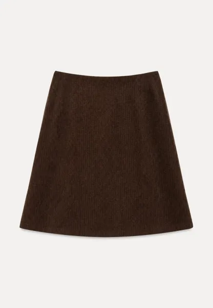 Ribbed Knit A-Line Skirt