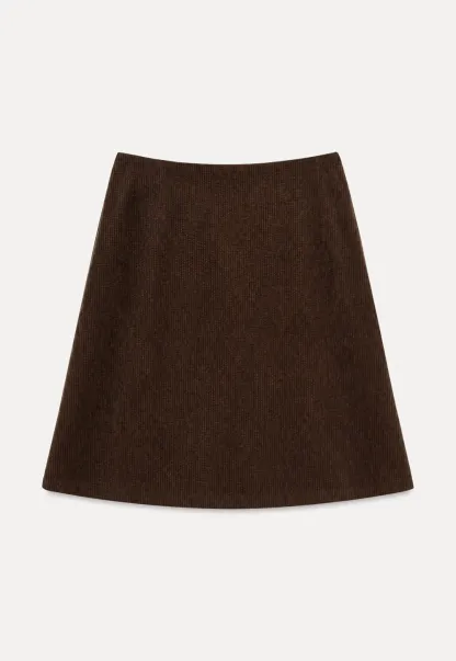 Ribbed Knit A-Line Skirt