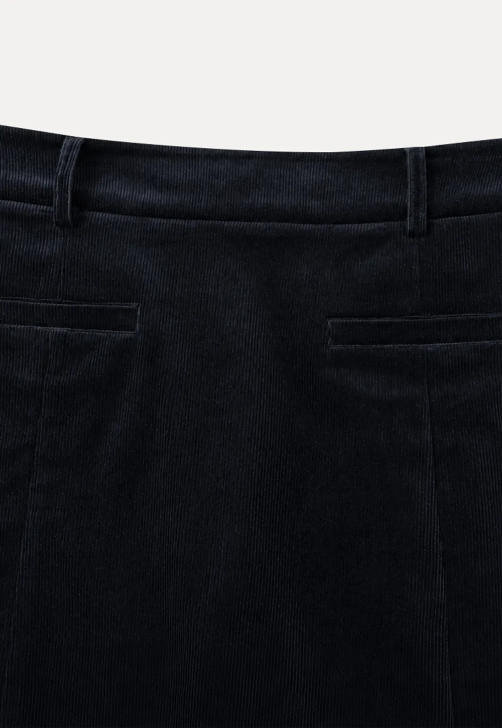 Corduroy Mini Skirt with Front Patch Pockets