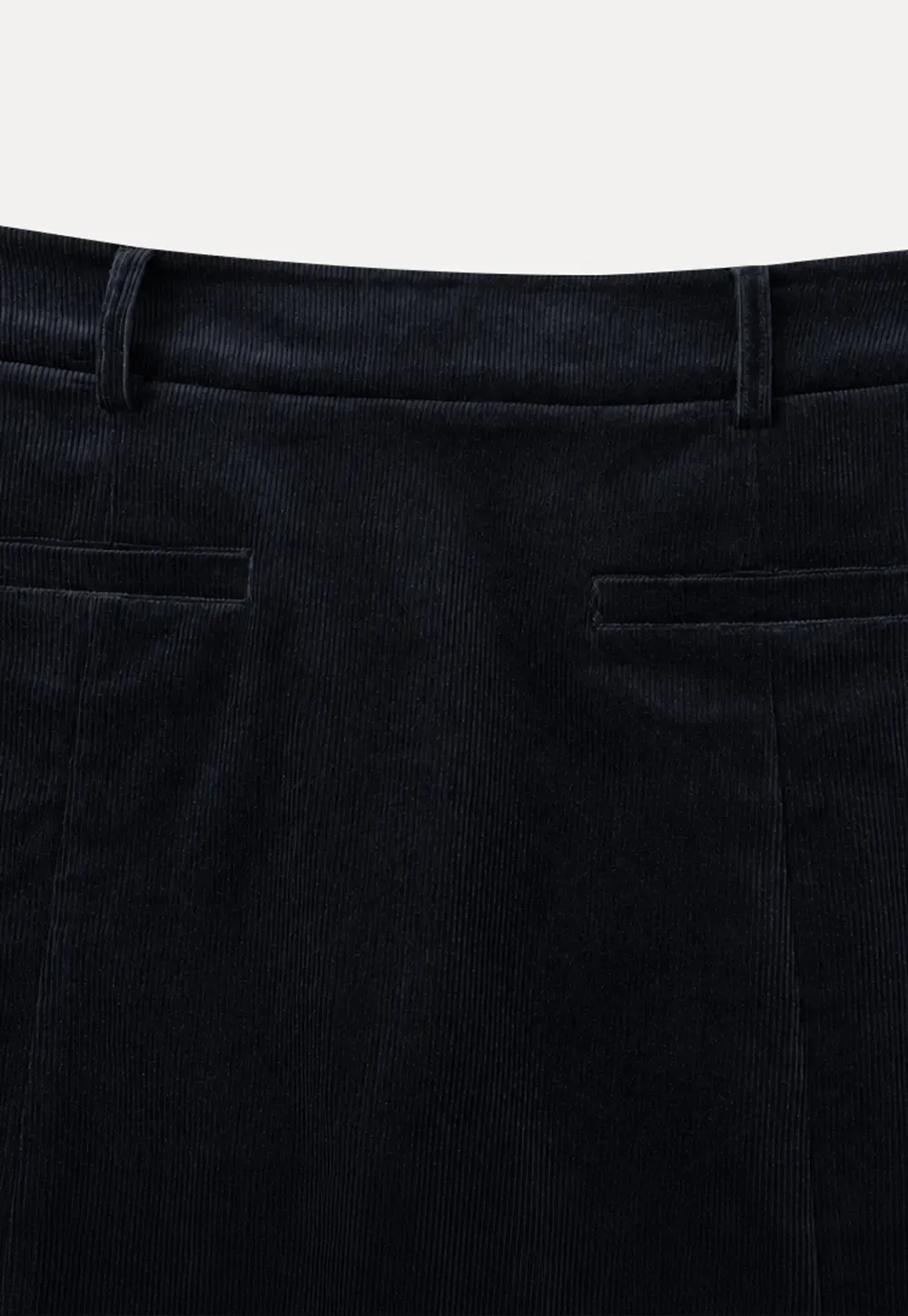 Corduroy Mini Skirt with Front Patch Pockets