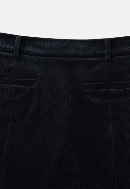Corduroy Mini Skirt with Front Patch Pockets