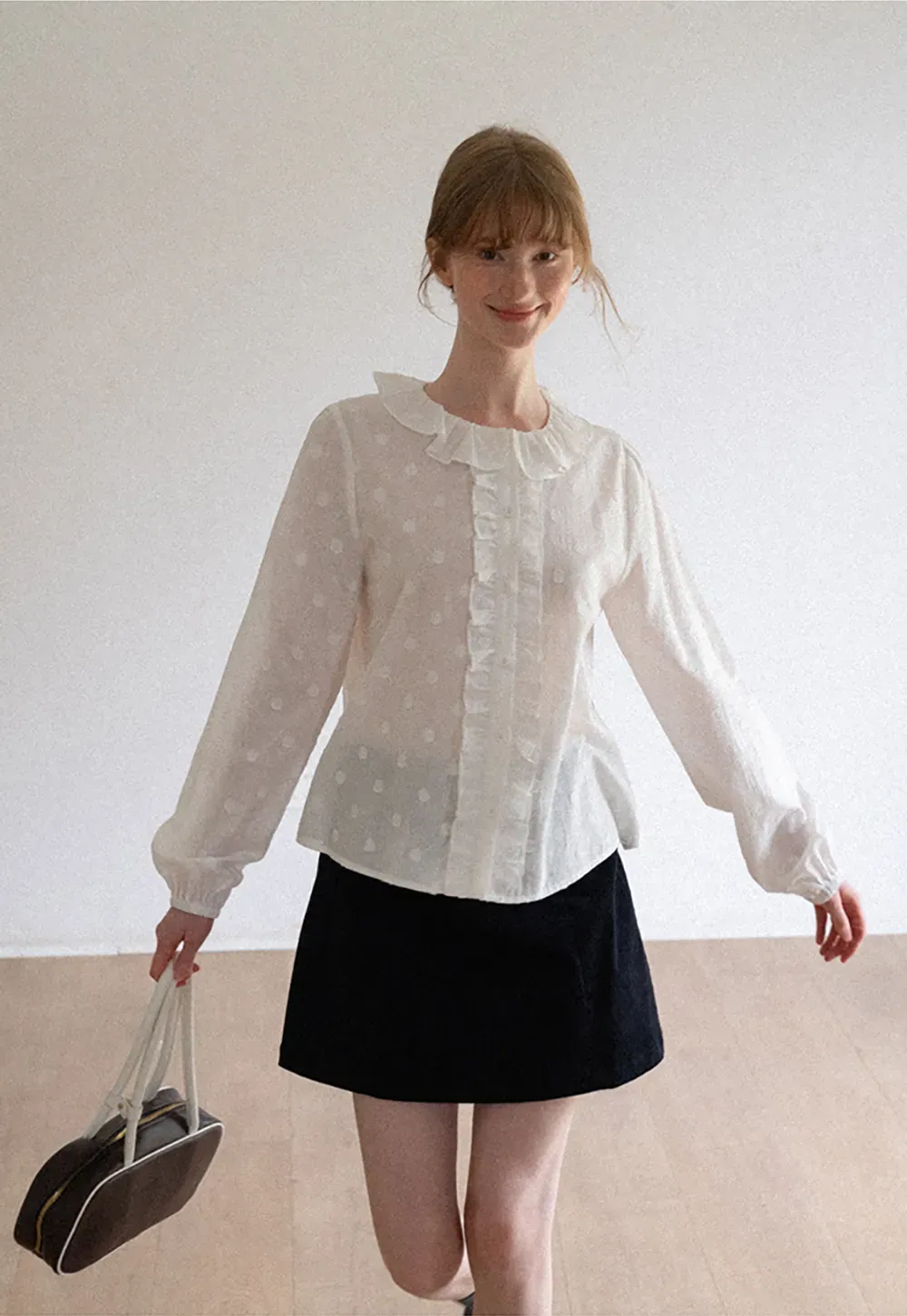 Corduroy Mini Skirt with Front Patch Pockets
